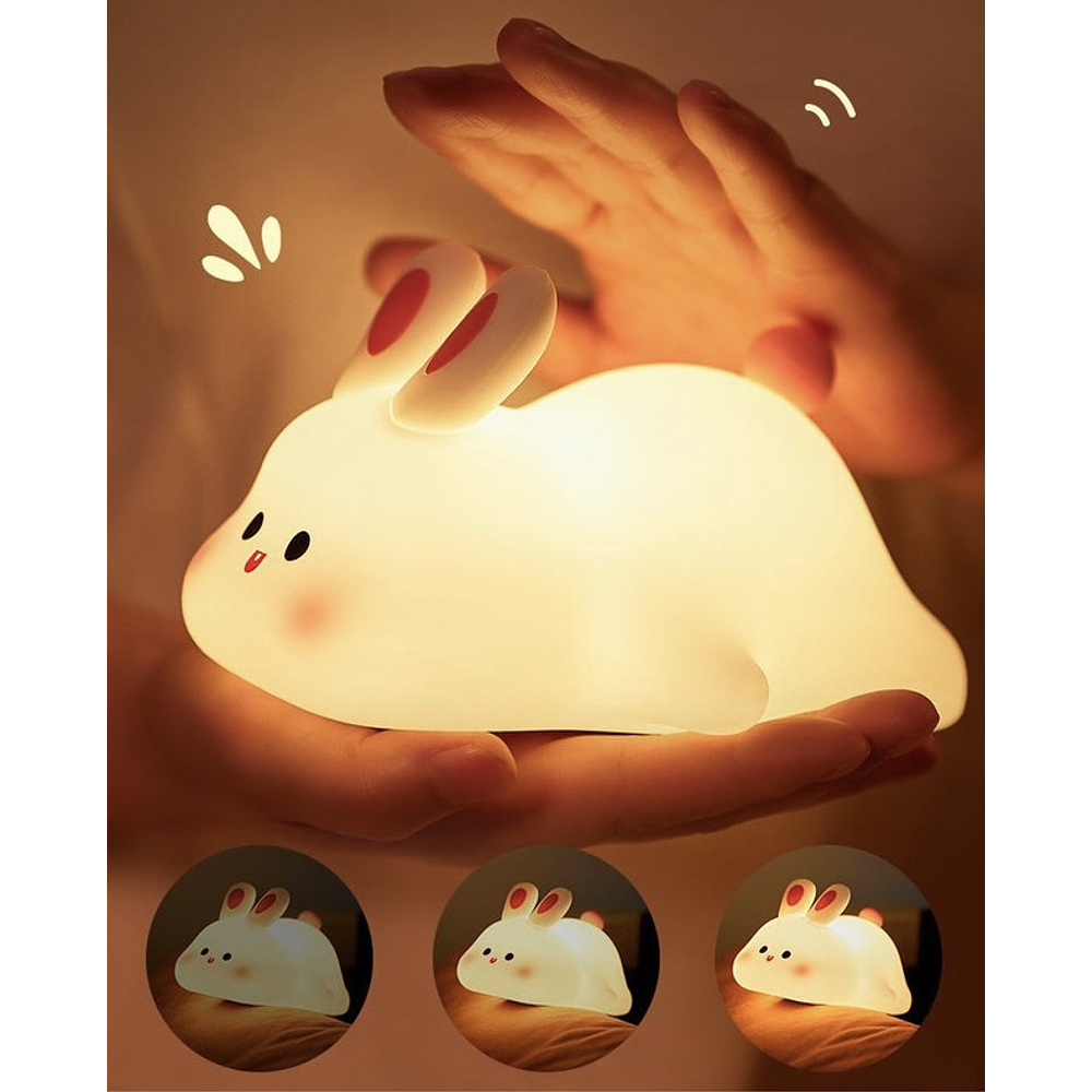 LAMPARA DE NOCHE BIG FACE RABBIT CON SENSOR TÁCTIL 