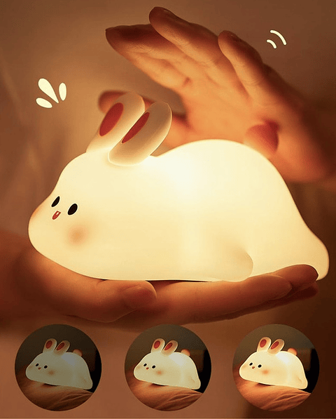 LAMPARA DE NOCHE BIG FACE RABBIT CON SENSOR TÁCTIL 
