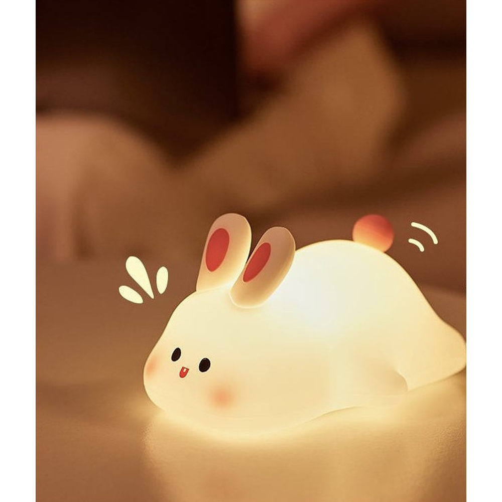 LAMPARA DE NOCHE BIG FACE RABBIT CON SENSOR TÁCTIL 