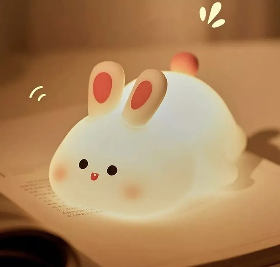 LAMPARA DE NOCHE BIG FACE RABBIT CON SENSOR TÁCTIL  7