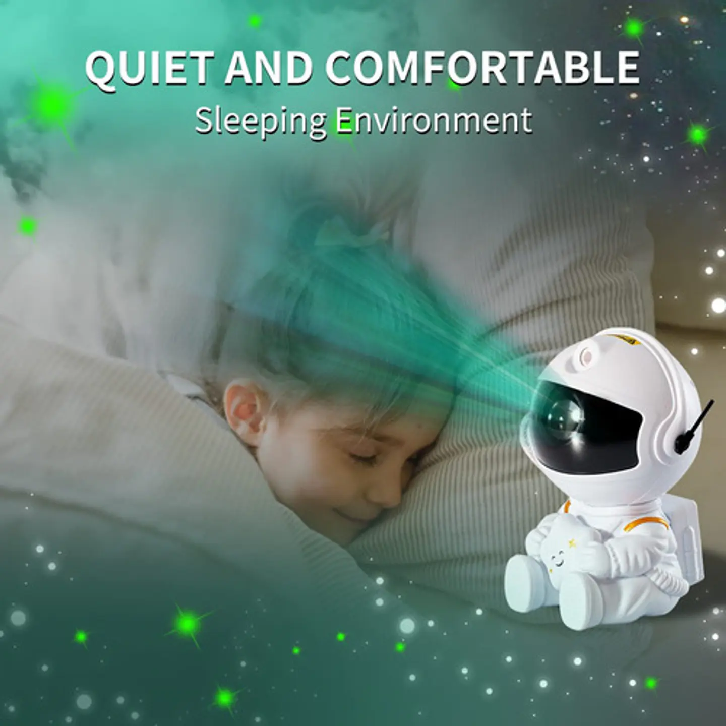 LAMPARA PROYECTOR DE GALAXIA ASTRONAUTA SENTADITO CON CONTROL 2