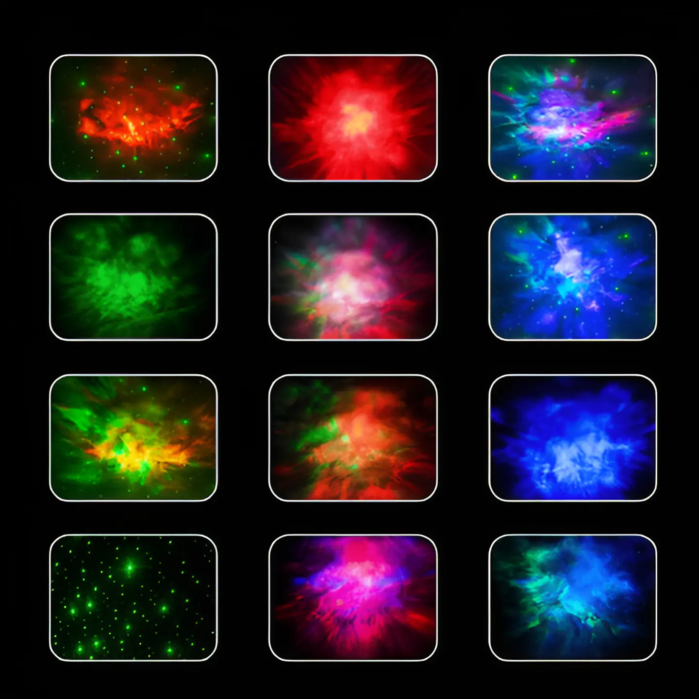 LAMPARA PROYECTOR DE GALAXIA ASTRONAUTA SENTADITO CON CONTROL 9