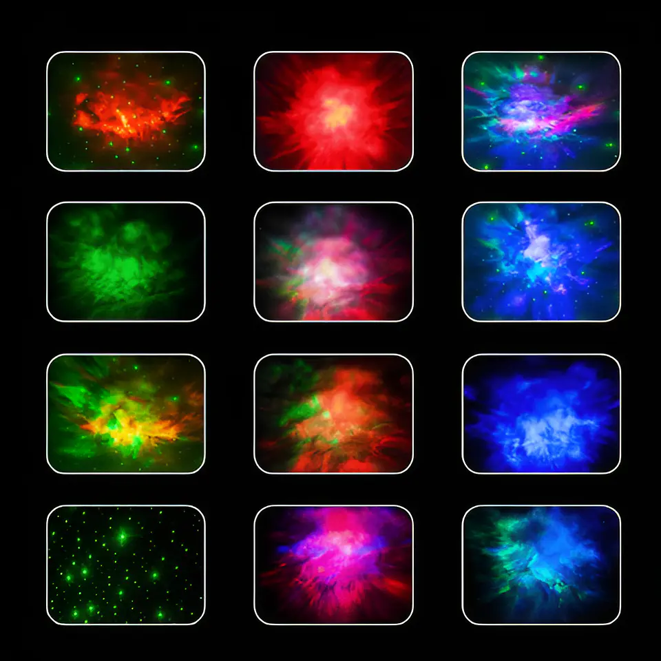 LAMPARA PROYECTOR DE GALAXIA ASTRONAUTA SENTADITO CON CONTROL 9