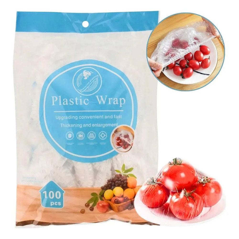 PAQUETE 100 BOLSAS ELASTICADAS PARA CUBRIR PLATOS Y ALIMENTOS 