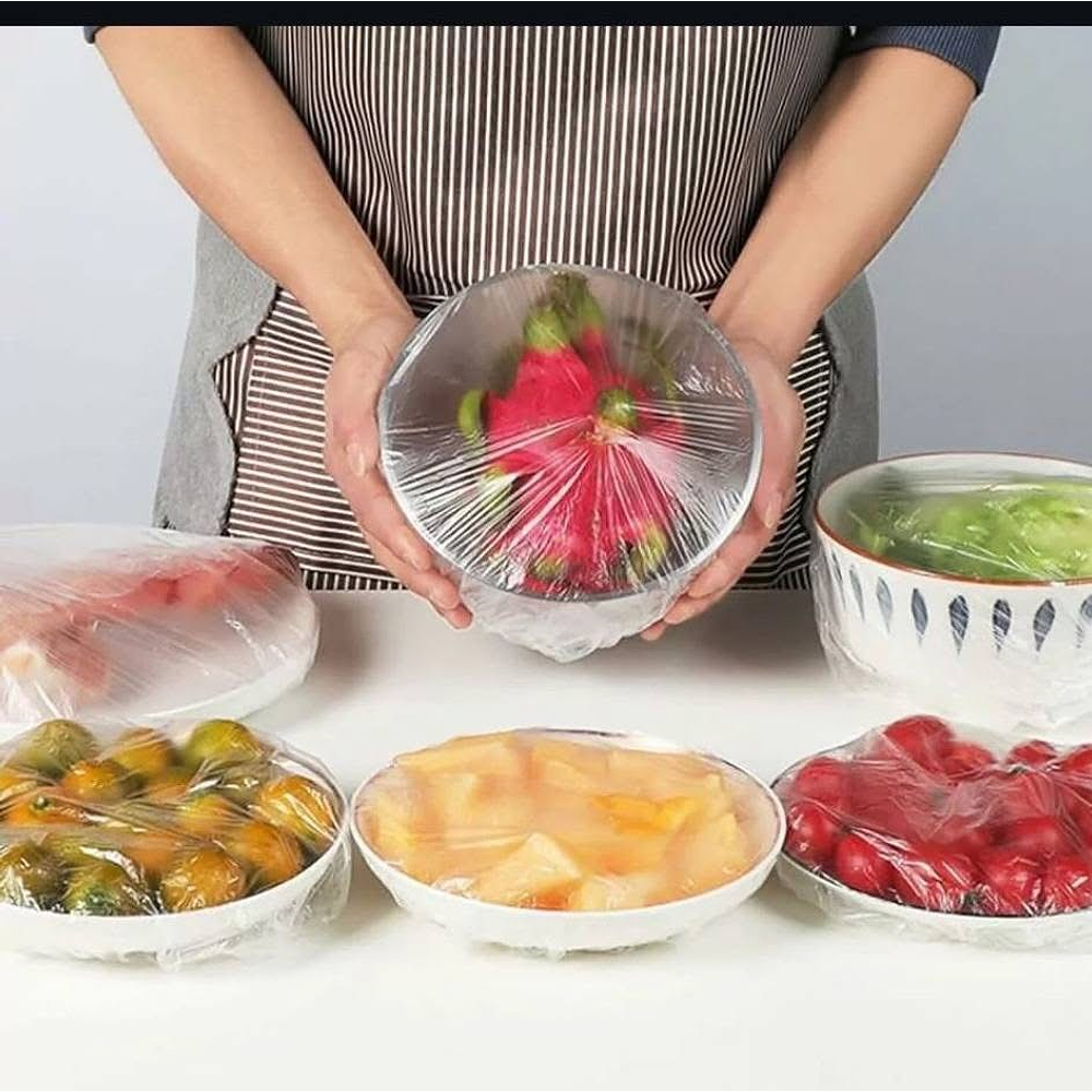 PAQUETE 100 BOLSAS ELASTICADAS PARA CUBRIR PLATOS Y ALIMENTOS 