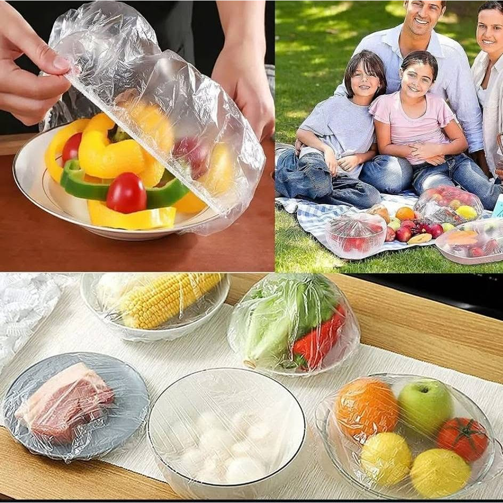 PAQUETE 100 BOLSAS ELASTICADAS PARA CUBRIR PLATOS Y ALIMENTOS 