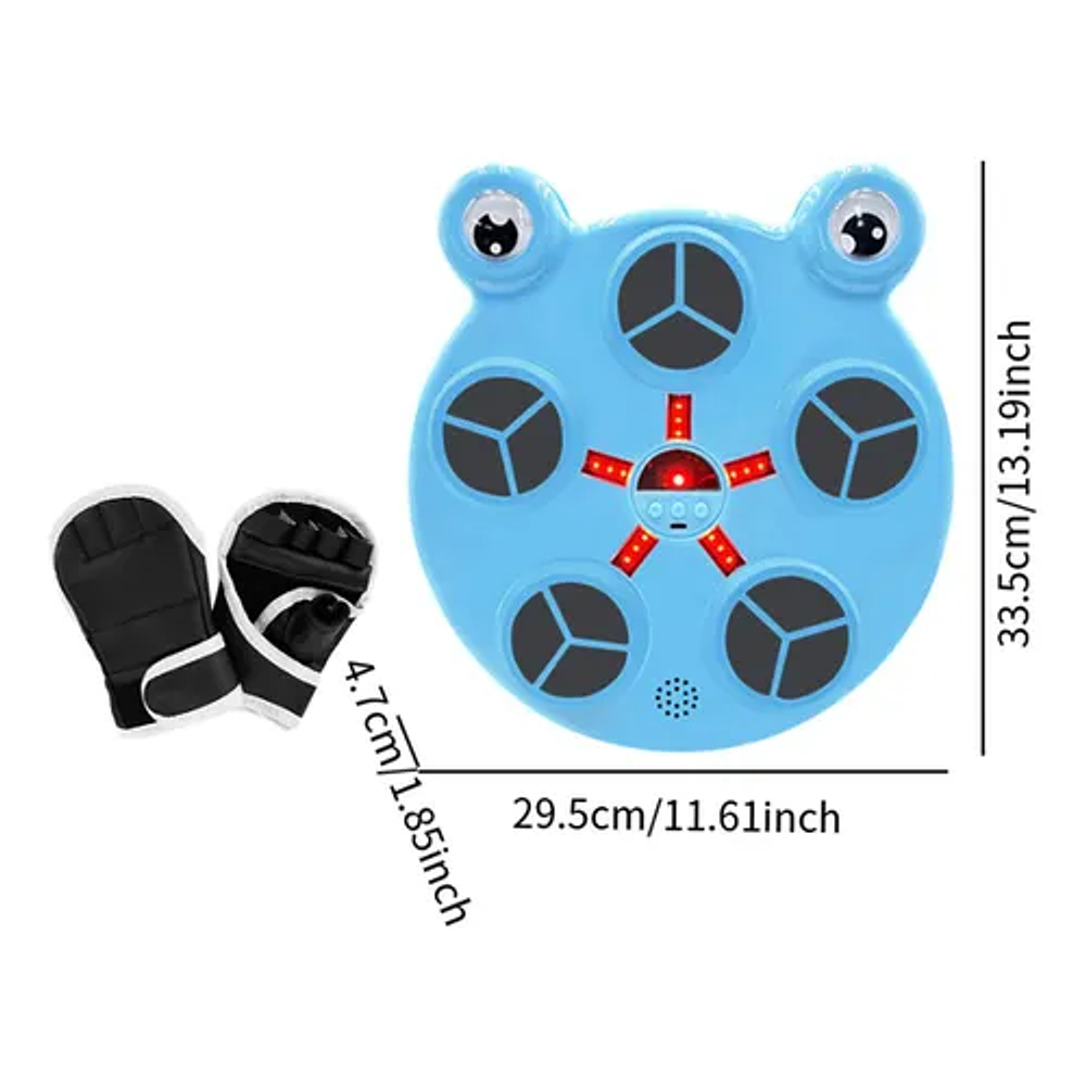 MAQUINA BOXEO MUSICAL 5 GOLPES NIÑOS KAWAI + GUANTES