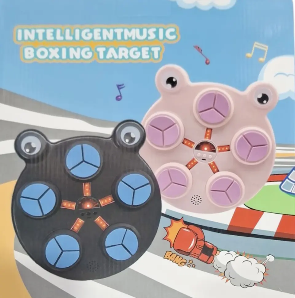 MAQUINA BOXEO MUSICAL 5 GOLPES NIÑOS KAWAI + GUANTES 7