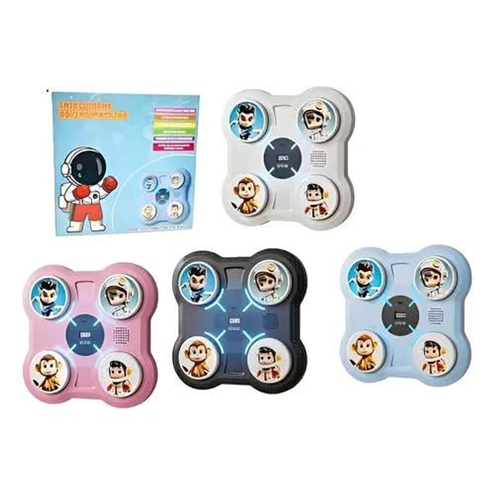 MAQUINA BOXEO RECARGABLE MUSICAL 4 GOLPES NIÑOS + GUANTES