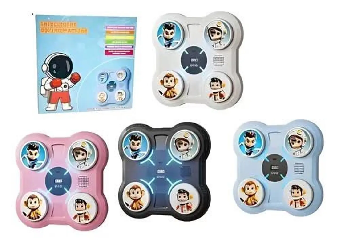 MAQUINA BOXEO RECARGABLE MUSICAL 4 GOLPES NIÑOS + GUANTES 3