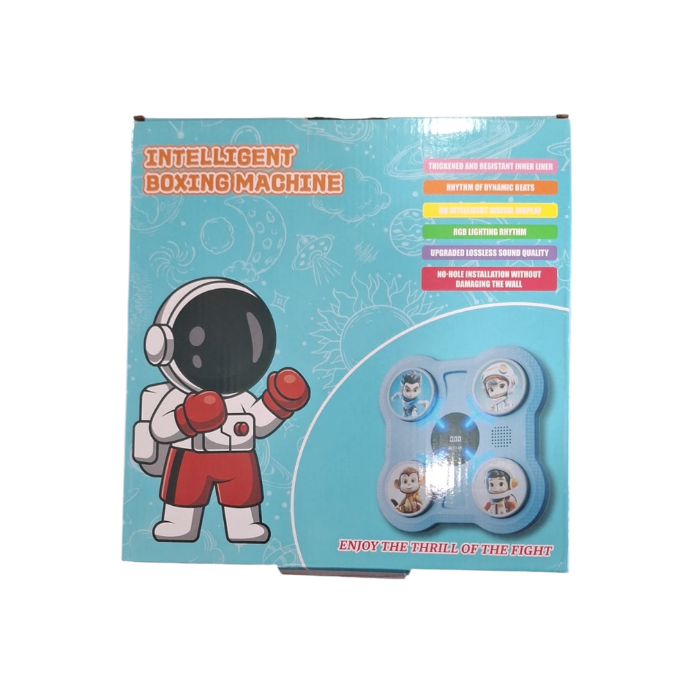 MAQUINA BOXEO RECARGABLE MUSICAL 4 GOLPES NIÑOS + GUANTES