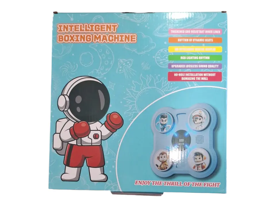 MAQUINA BOXEO RECARGABLE MUSICAL 4 GOLPES NIÑOS + GUANTES 6