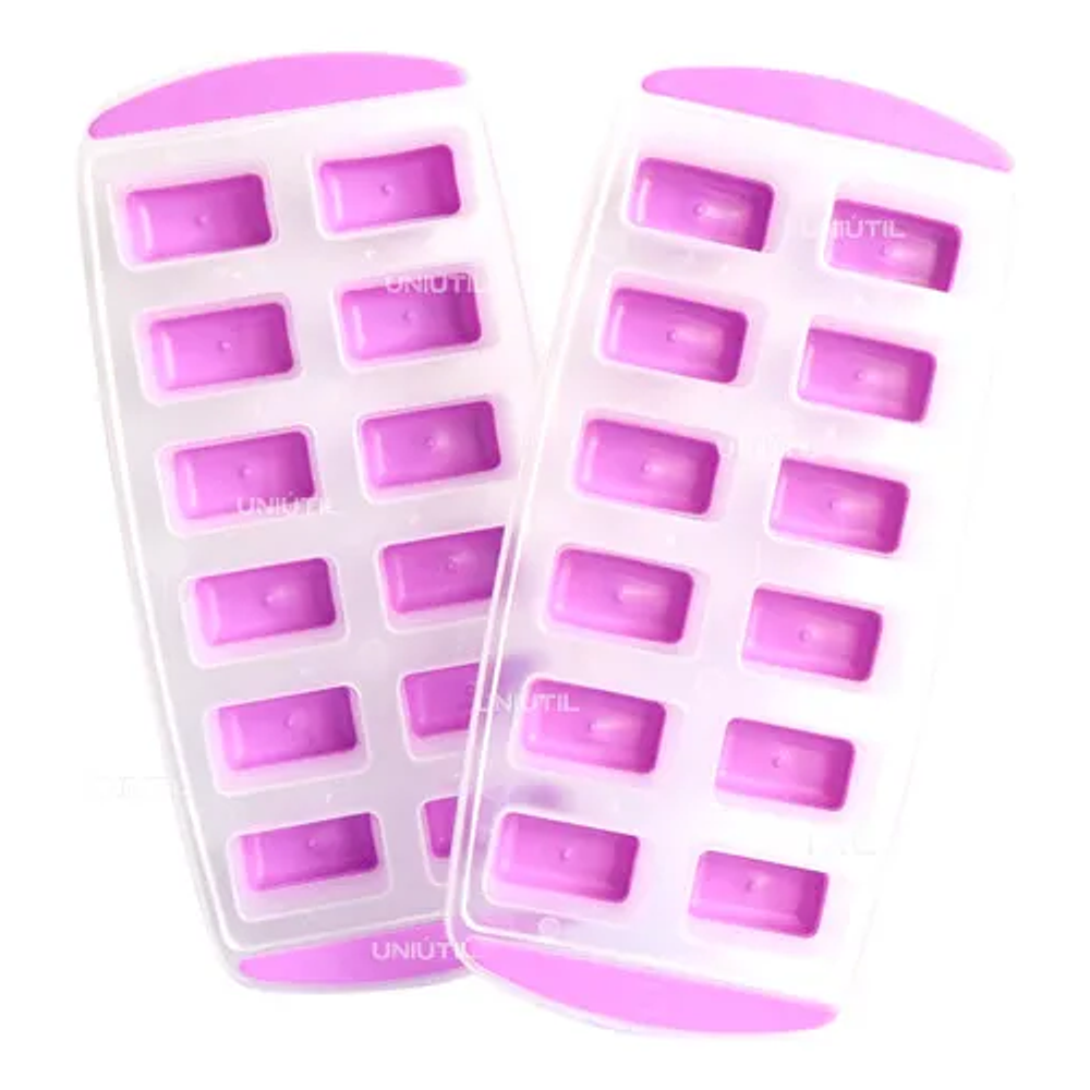 MOLDE PARA HIELO RECTANGULAR FONDO DE SILICONA 12 CUBOS