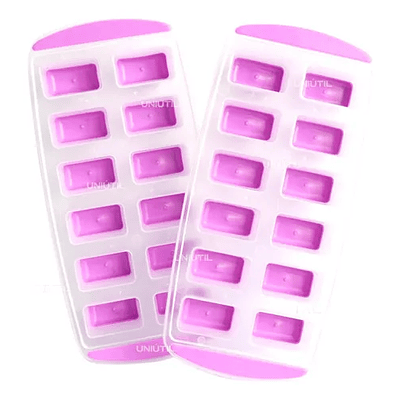 MOLDE PARA HIELO RECTANGULAR FONDO DE SILICONA 12 CUBOS