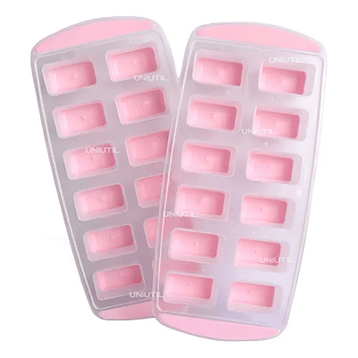 MOLDE PARA HIELO RECTANGULAR FONDO DE SILICONA 12 CUBOS