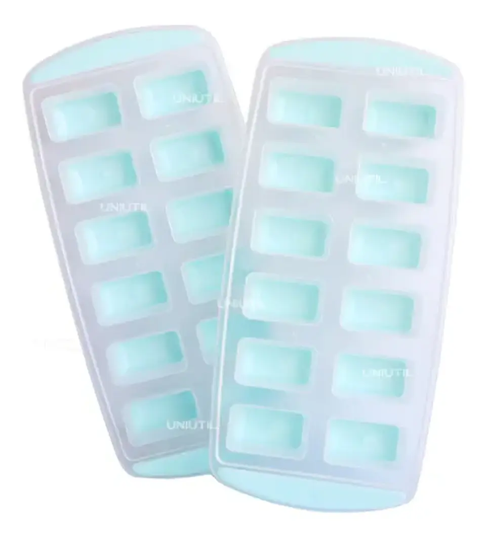 MOLDE PARA HIELO RECTANGULAR FONDO DE SILICONA 12 CUBOS 4