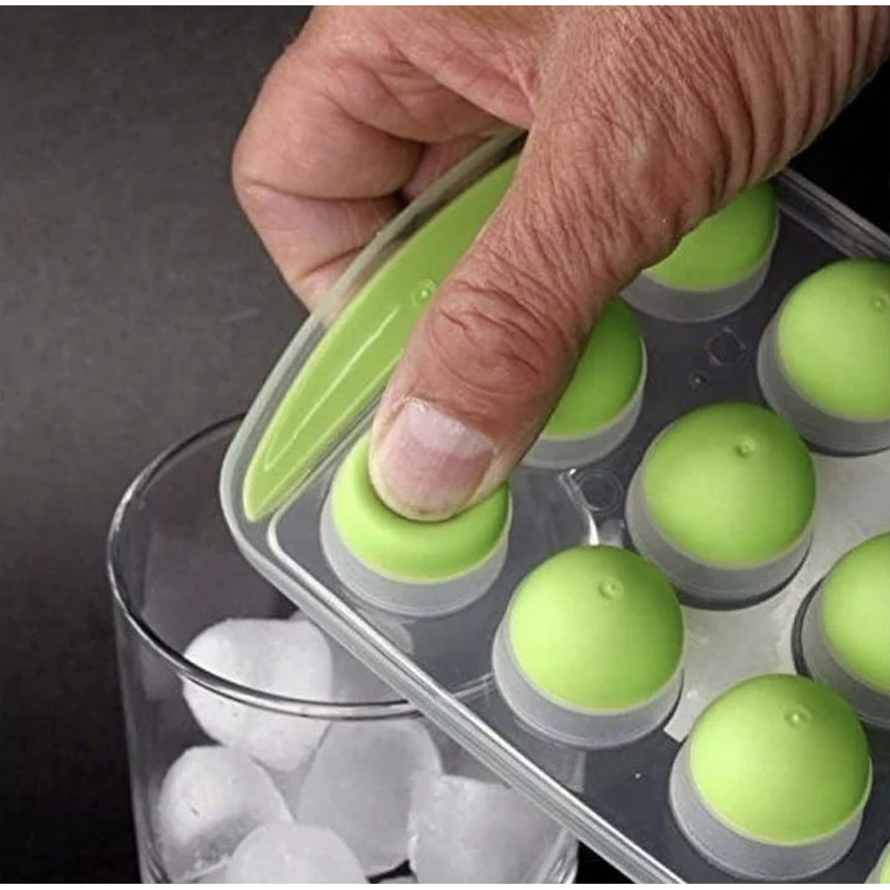 MOLDE DE HIELO SEMI ESFERA BASE DE SILICONA 21 ESPACIOS 