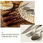 SET DE 3 PIEZAS CUCHARA, TENEDOR Y CUCHILLO DE ACERO INODIDABLE MANGO DE MADERA - Miniatura 6