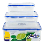 SET 3 TUPPERS HERMETICOS RECTANGULAR CON TAPA APTO PARA MICROONDAS