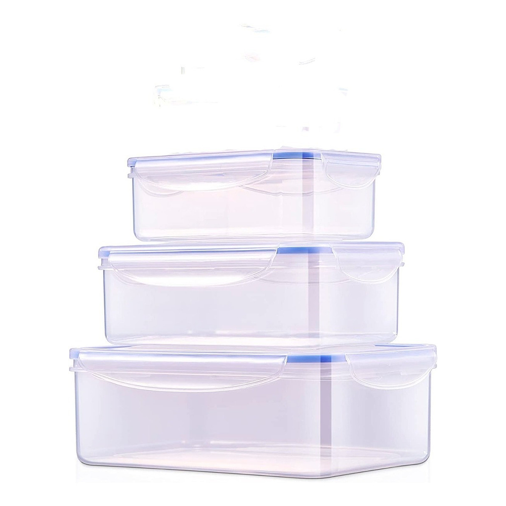 SET 3 TUPPERS HERMETICOS RECTANGULAR CON TAPA APTO PARA MICROONDAS