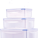 SET 3 TUPPERS HERMETICOS RECTANGULAR CON TAPA APTO PARA MICROONDAS