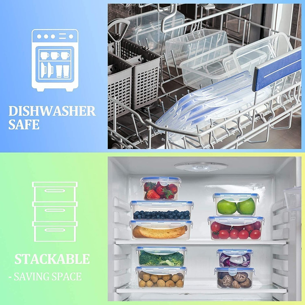 SET 3 TUPPERS HERMETICOS RECTANGULAR CON TAPA APTO PARA MICROONDAS