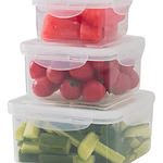 SET 3 TUPPERS HERMETICOS CUADRADO CON TAPA APTO PARA MICROONDA