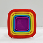 SET DE 5 TUPPERS DE COLORES CUADRADO