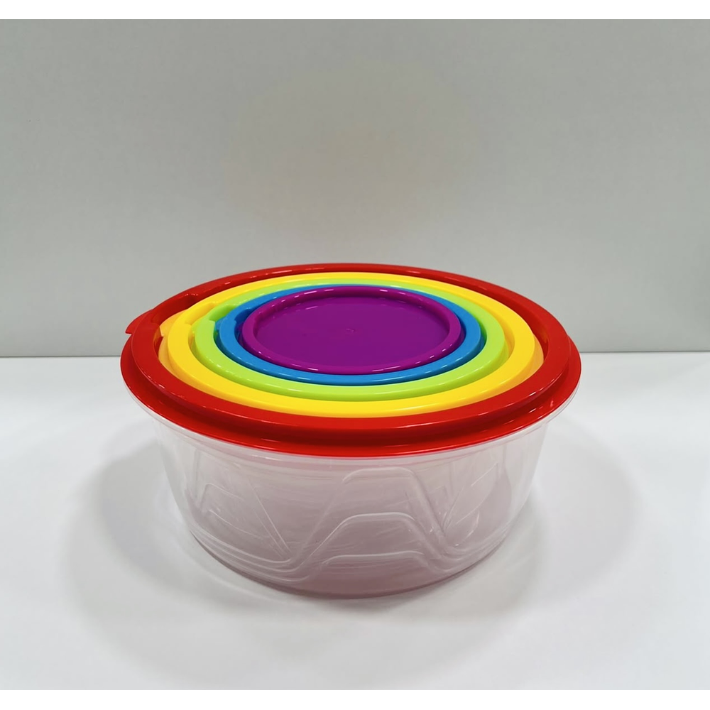 SET DE 5 TUPPERS DE COLORES REDONDO 