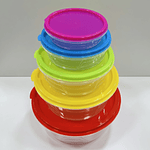 SET DE 5 TUPPERS DE COLORES REDONDO 