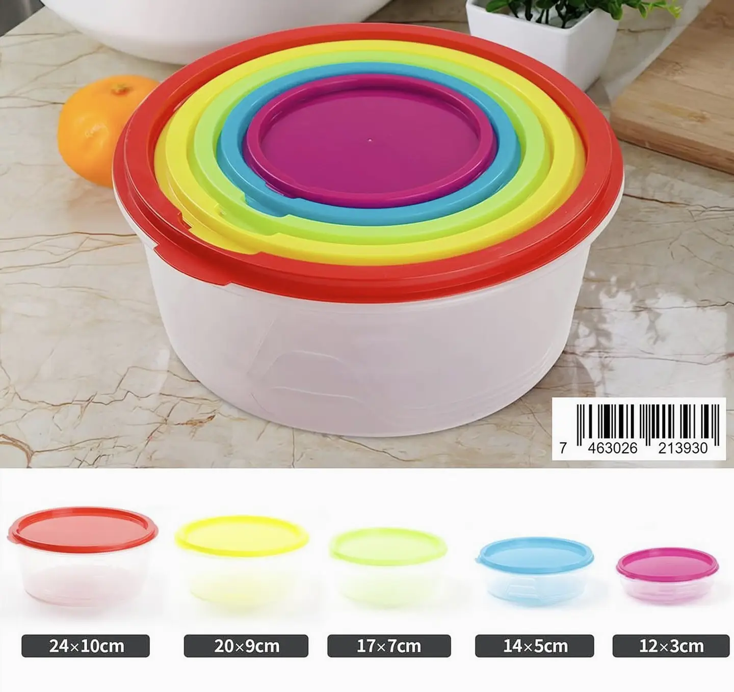 SET DE 5 TAPERS DE COLORES REDONDO  5