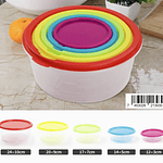 SET DE 5 TUPPERS DE COLORES REDONDO 