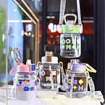 BOTELLA DE AGUA TRANSPARENTE CON DISEÑO 700ML