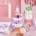 BOTELLA DE AGUA TRANSPARENTE CON DISEÑO 700ML