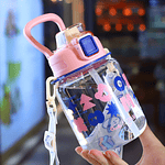 BOTELLA DE AGUA TRANSPARENTE CON DISEÑO 700ML