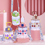 BOTELLA DE AGUA TRANSPARENTE CON DISEÑO 700ML