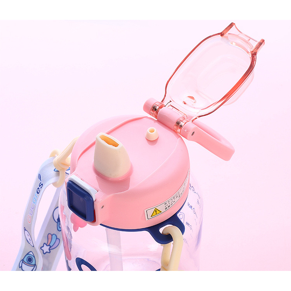 BOTELLA DE AGUA TRANSPARENTE CON DISEÑO 700ML