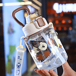 BOTELLA DE AGUA TRANSPARENTE CON DISEÑO 700ML