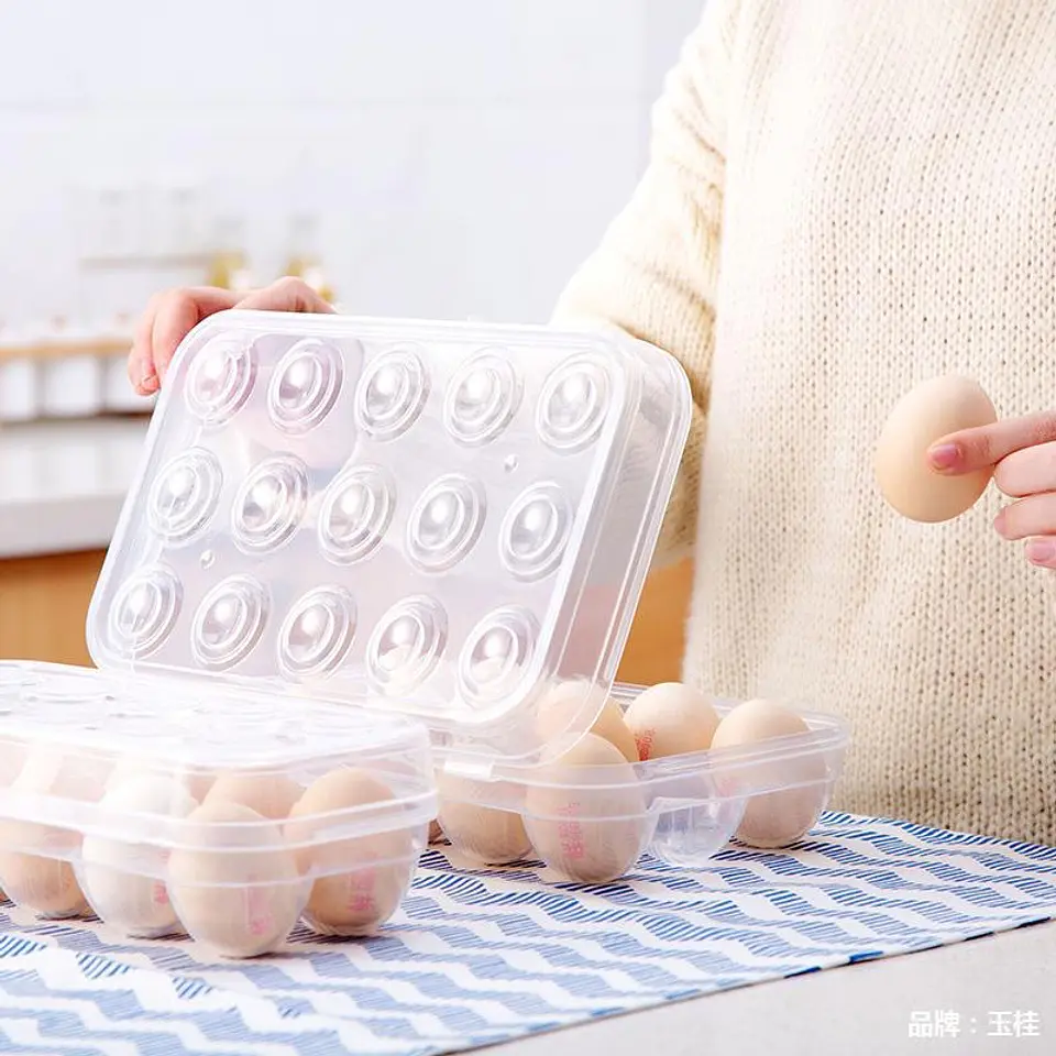 ORGANIZADOR TRANSPARENTE CON TAPA PARA 15 HUEVOS 1