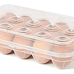 ORGANIZADOR TRANSPARENTE CON TAPA PARA 15 HUEVOS