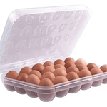 ORGANIZADOR TRANSPARENTE CON TAPA PARA 24 HUEVOS
