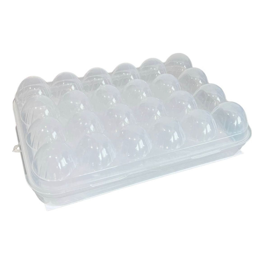 ORGANIZADOR TRANSPARENTE CON TAPA PARA 24 HUEVOS