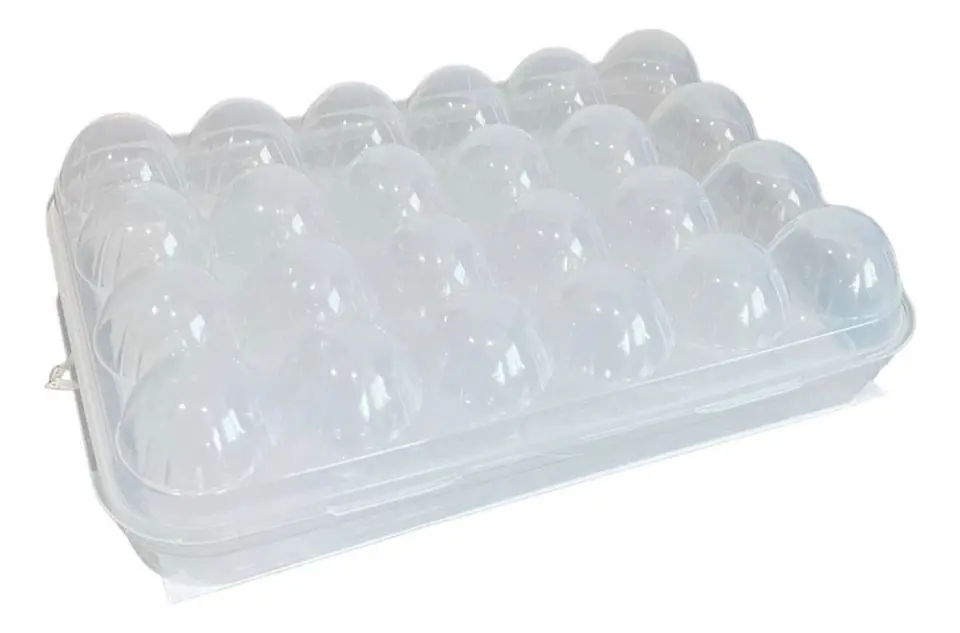 ORGANIZADOR TRANSPARENTE CON TAPA PARA 24 HUEVOS 4