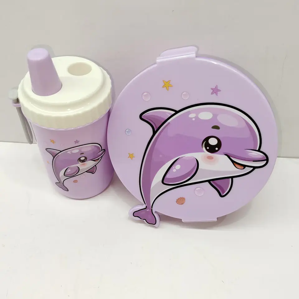 SET LONCHERA + TOMATODO DELFIN Y SIRENA KAWAI  4