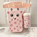 SET LONCHERA + TOMATODO JIRAFA KAWAI 