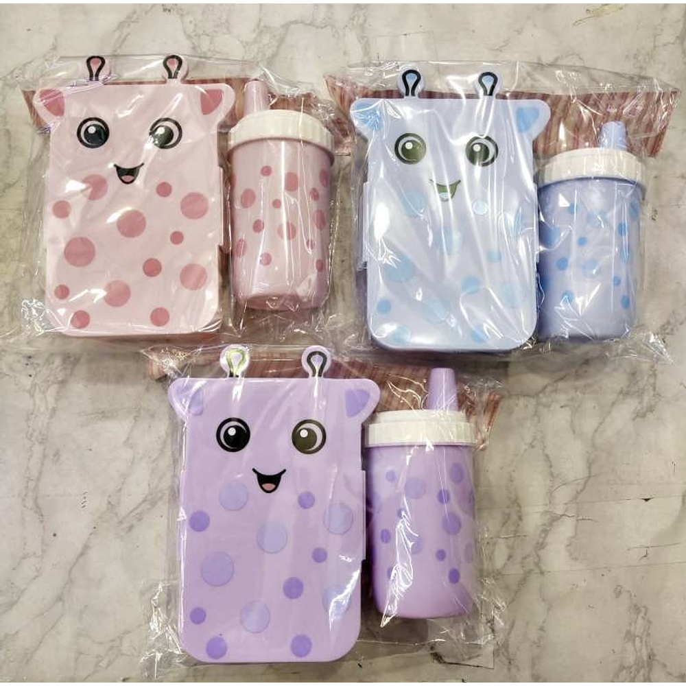 SET LONCHERA + TOMATODO JIRAFA KAWAI 