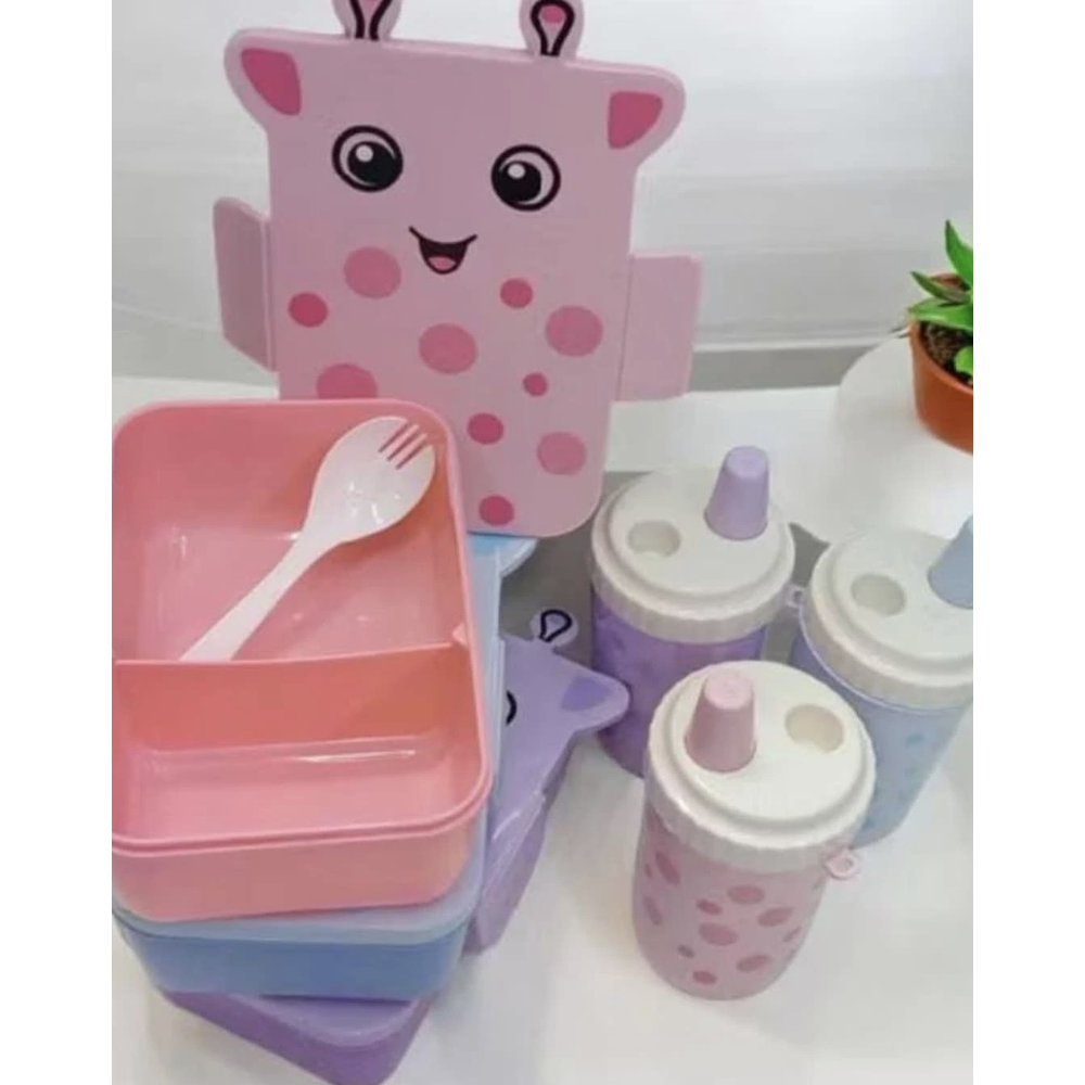 SET LONCHERA + TOMATODO JIRAFA KAWAI 