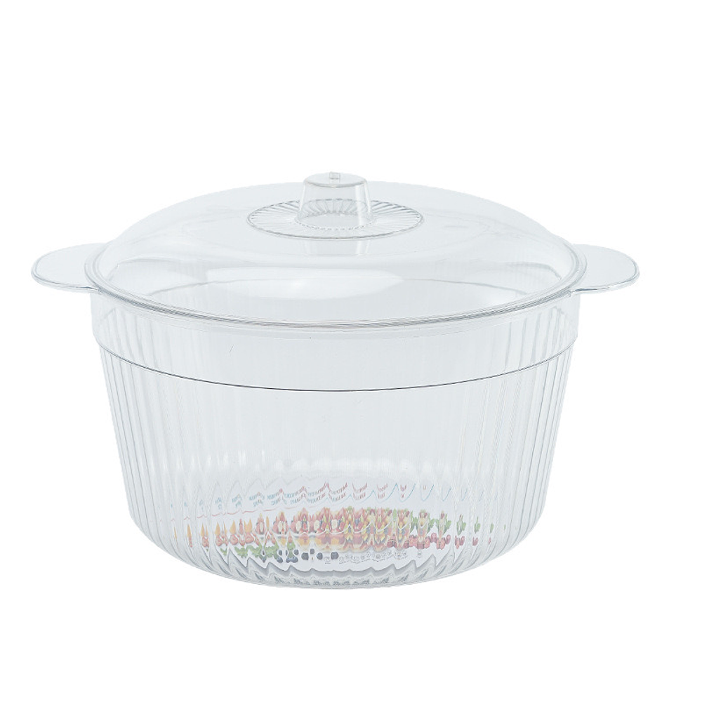 FUENTE ENSALADERA ACRILICA TRANSPARENTE CON TAPA 19x11.5CM