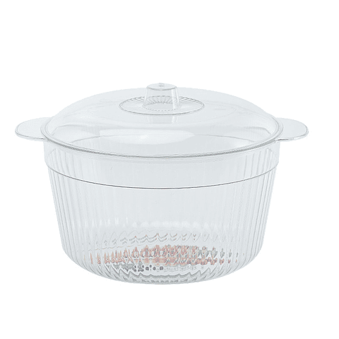 FUENTE ENSALADERA ACRILICA TRANSPARENTE CON TAPA 19x11.5CM