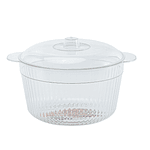 FUENTE ENSALADERA ACRILICA TRANSPARENTE CON TAPA 19x11.5CM